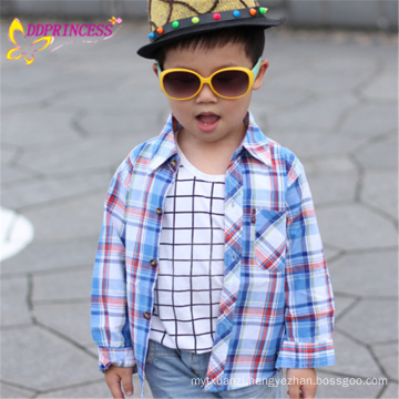 china new design long sleeve comfortable plaid shirt for baby boy